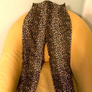 High-Waisted Retro Style Leopard Print Pants